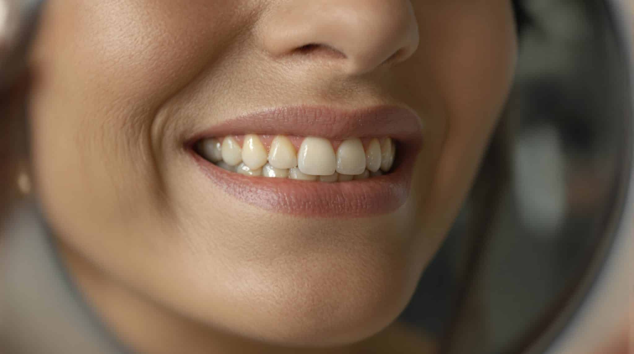 Close-up of a woman's smile