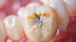 Cracked tooth with decay